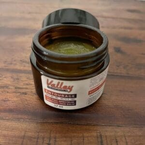 Valley Medicinals Entourage relief balm with CBD, CBG, D8