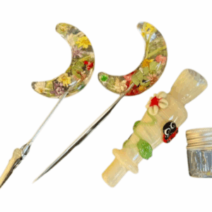 Candy Clouds puff kit with moon poker and clip and ladybug chillum