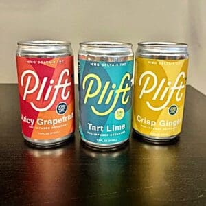 Various flavors of Plift THC drinks